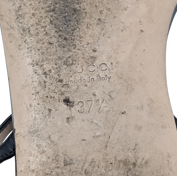 Gucci Marmont GG Double G Black Flat Sandal Size EU 37.5 - Picture 10 of 13